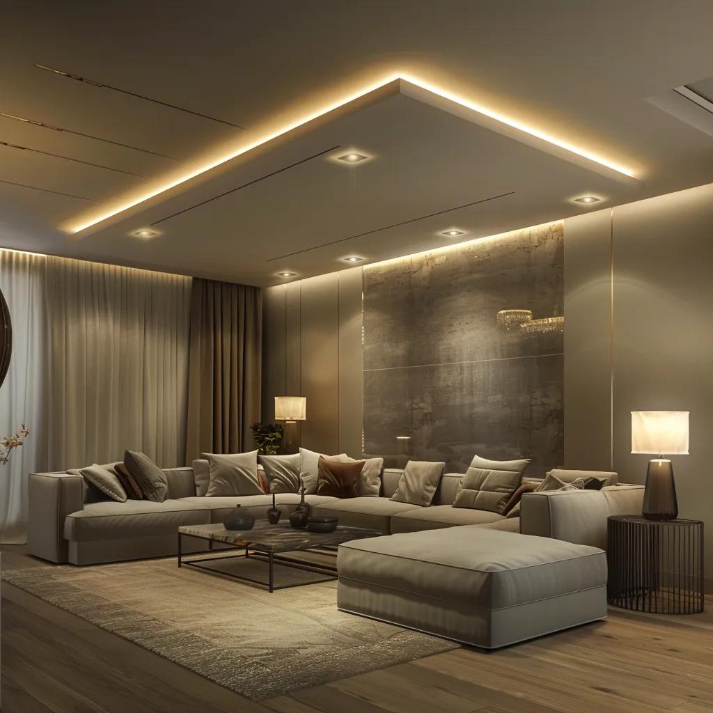 Modern living space with diverse lighting showcasing ambient, task, and accent designs
